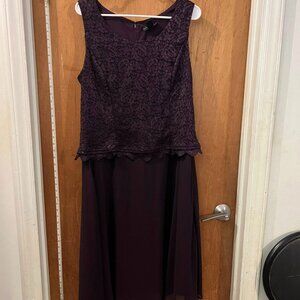 Size 18 - R&M Collection - Dark Purple Sleeveless Evening Dress